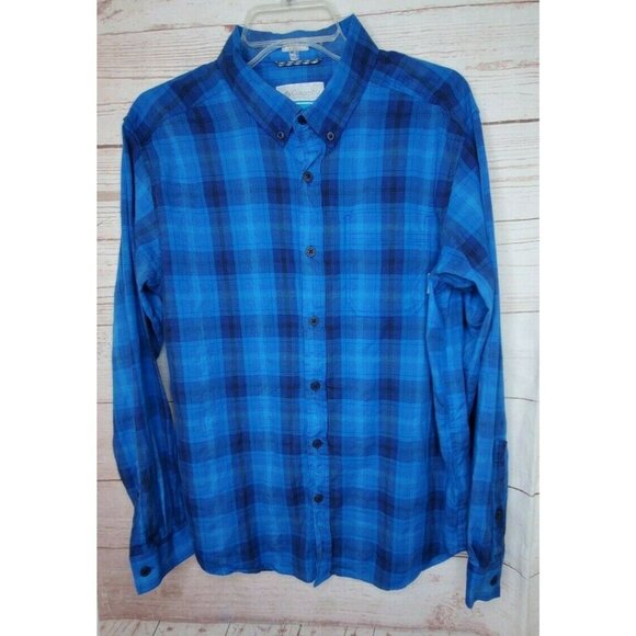 Columbia Sportswear Company Men's Med Blue Plaid Regular Fit Long Sleeve Shirt - Picture 3 of 11